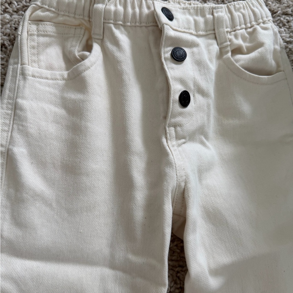 Stylish Cream Kids Jeans